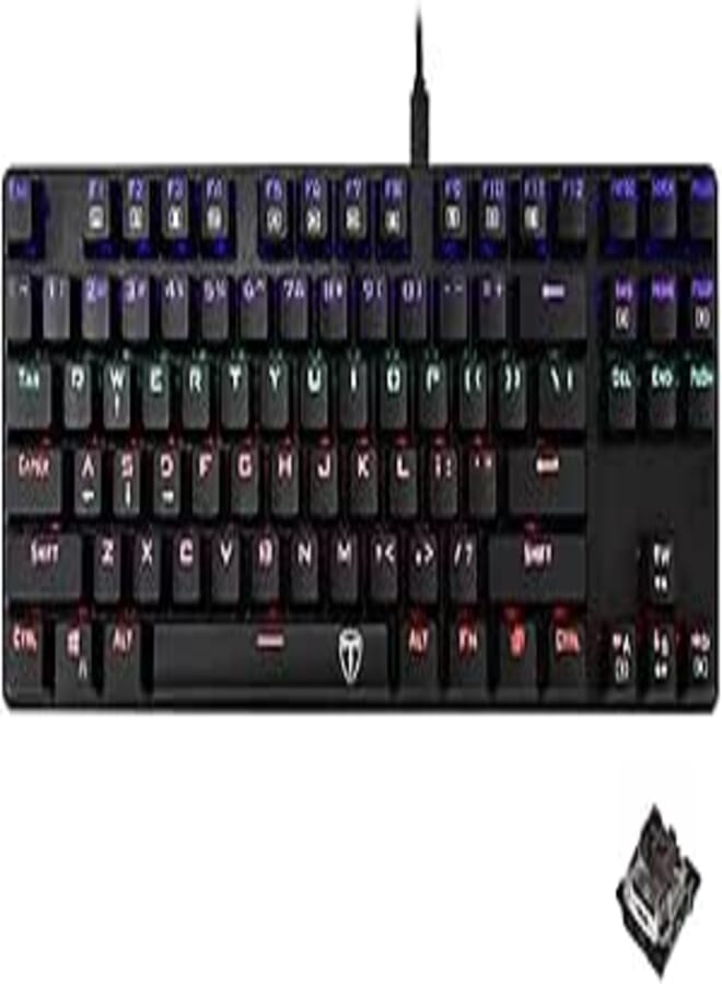 T-DAGGER TGK313 Bora Gaming Mechanical Keyboard - Rainbow LED Lighting - Hot Swappable Switches (Brown Switch), USB